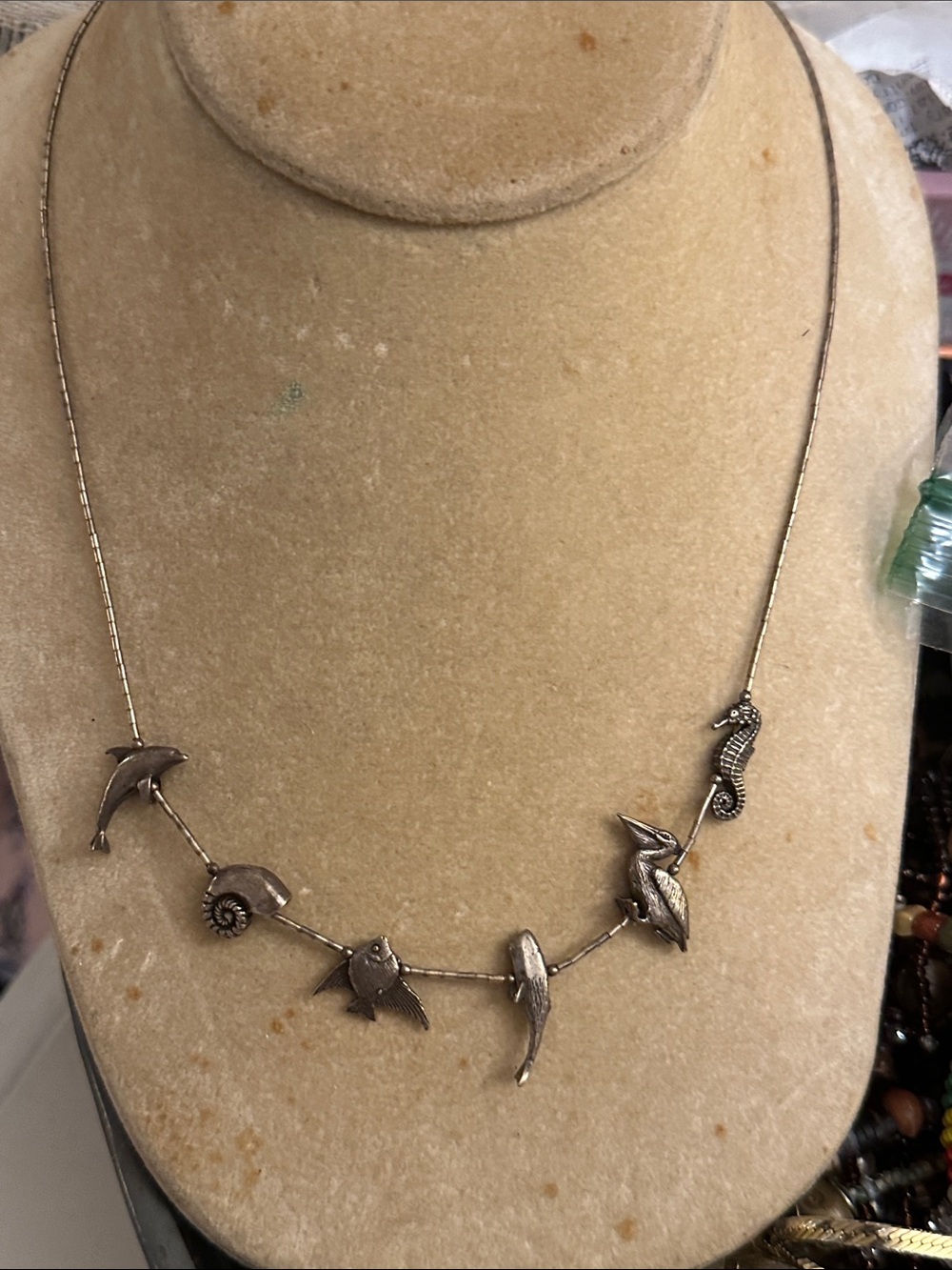 Silver Sea Life Charm Necklace - Women's Jewelry